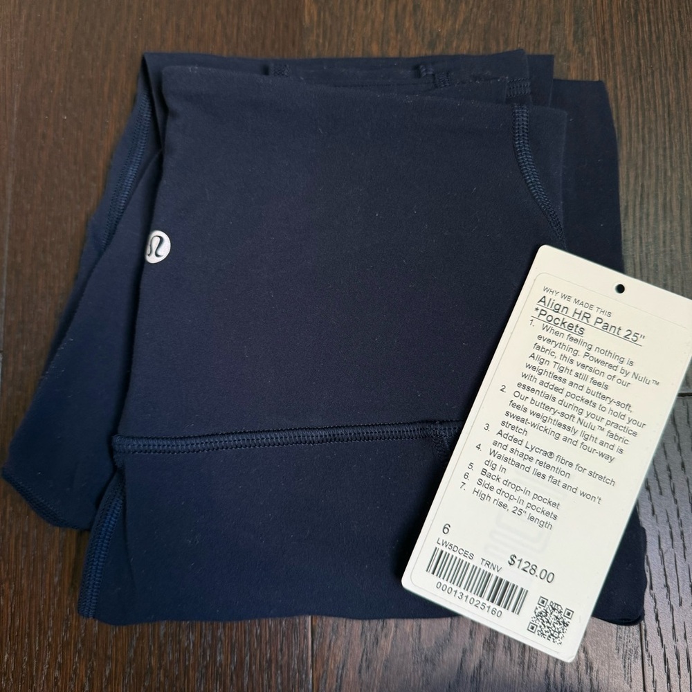 Lululemon Align High Rise Pant with Pockets 25" True Navy - Size 6